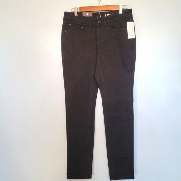 NWT IZOD‎ Slim Straight Fit Mens Black Jeans Size 30X32 - Picture 1 of 15